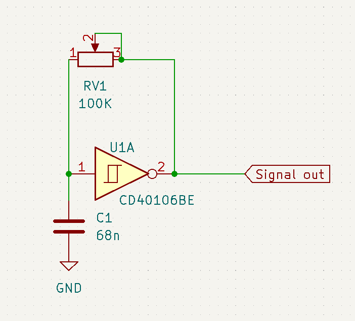 Electrical schematic of oscillator circuit